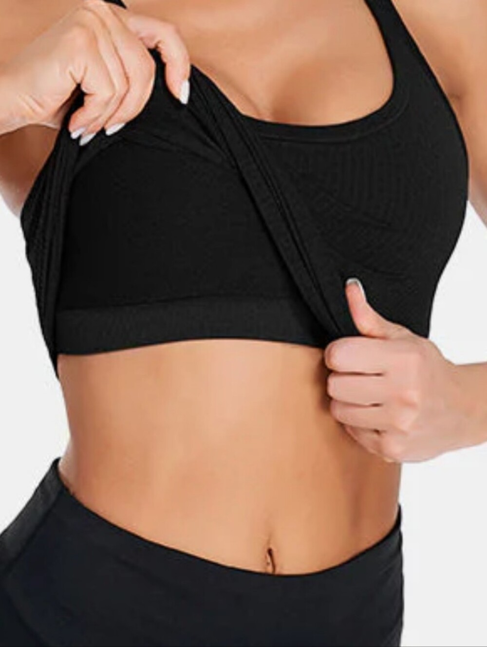 ATTRACO Black Ribbed Racerback Tank Top - Picture 2 of 8